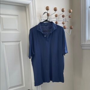 Peter Millar Crown Crafted Pima Cotton Short Sleeve Polo Shirt - Blue - L